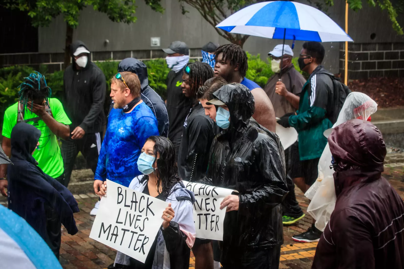 South Florida Bulls KJ Sails organizes and leads a Unity Walk in Tampa, Fl., on Saturday June 6, 2020.