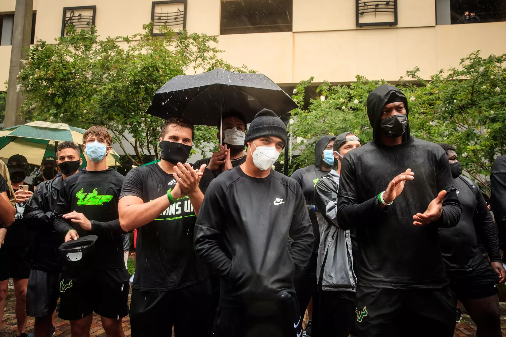 South Florida Bulls KJ Sails organizes and leads a Unity Walk in Tampa, Fl., on Saturday June 6, 2020.