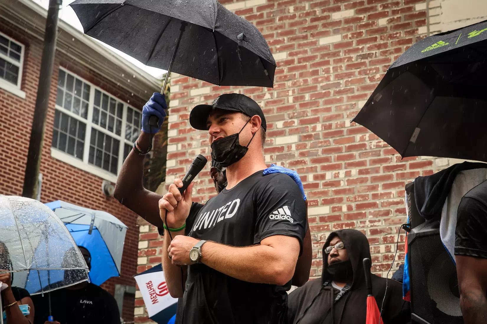 South Florida Bulls KJ Sails organizes and leads a Unity Walk in Tampa, Fl., on Saturday June 6, 2020.