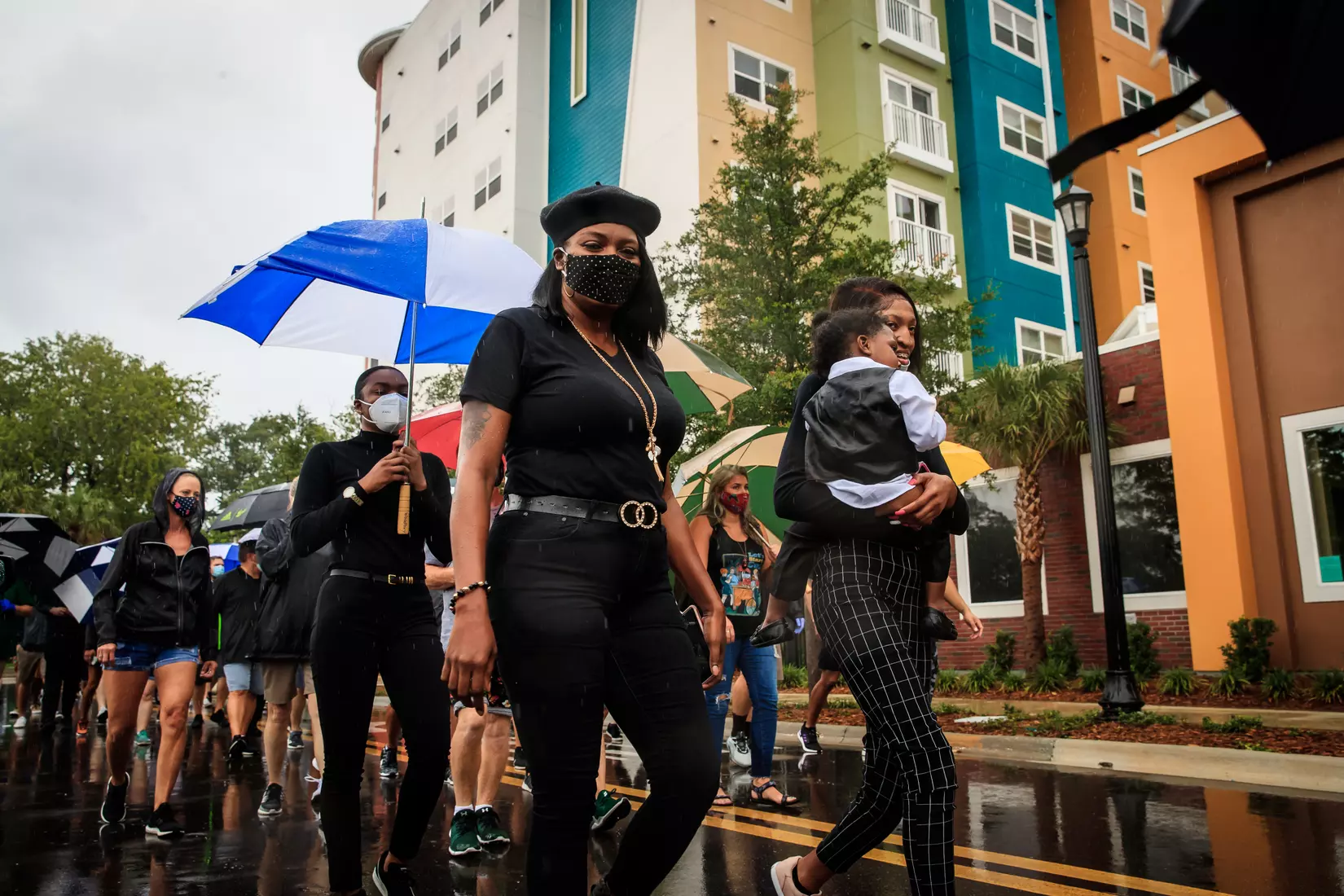 South Florida Bulls KJ Sails organizes and leads a Unity Walk in Tampa, Fl., on Saturday June 6, 2020.