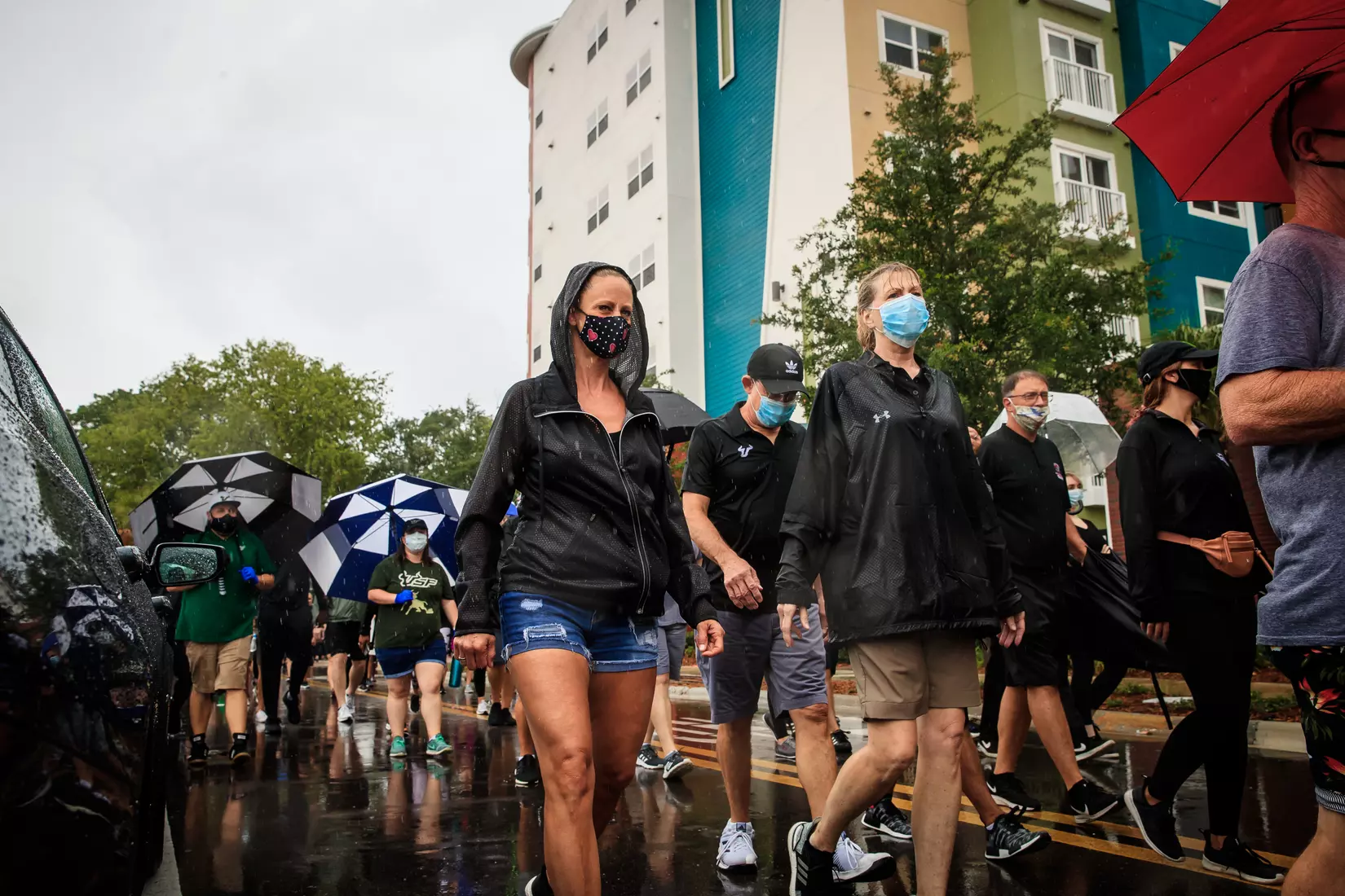 South Florida Bulls KJ Sails organizes and leads a Unity Walk in Tampa, Fl., on Saturday June 6, 2020.