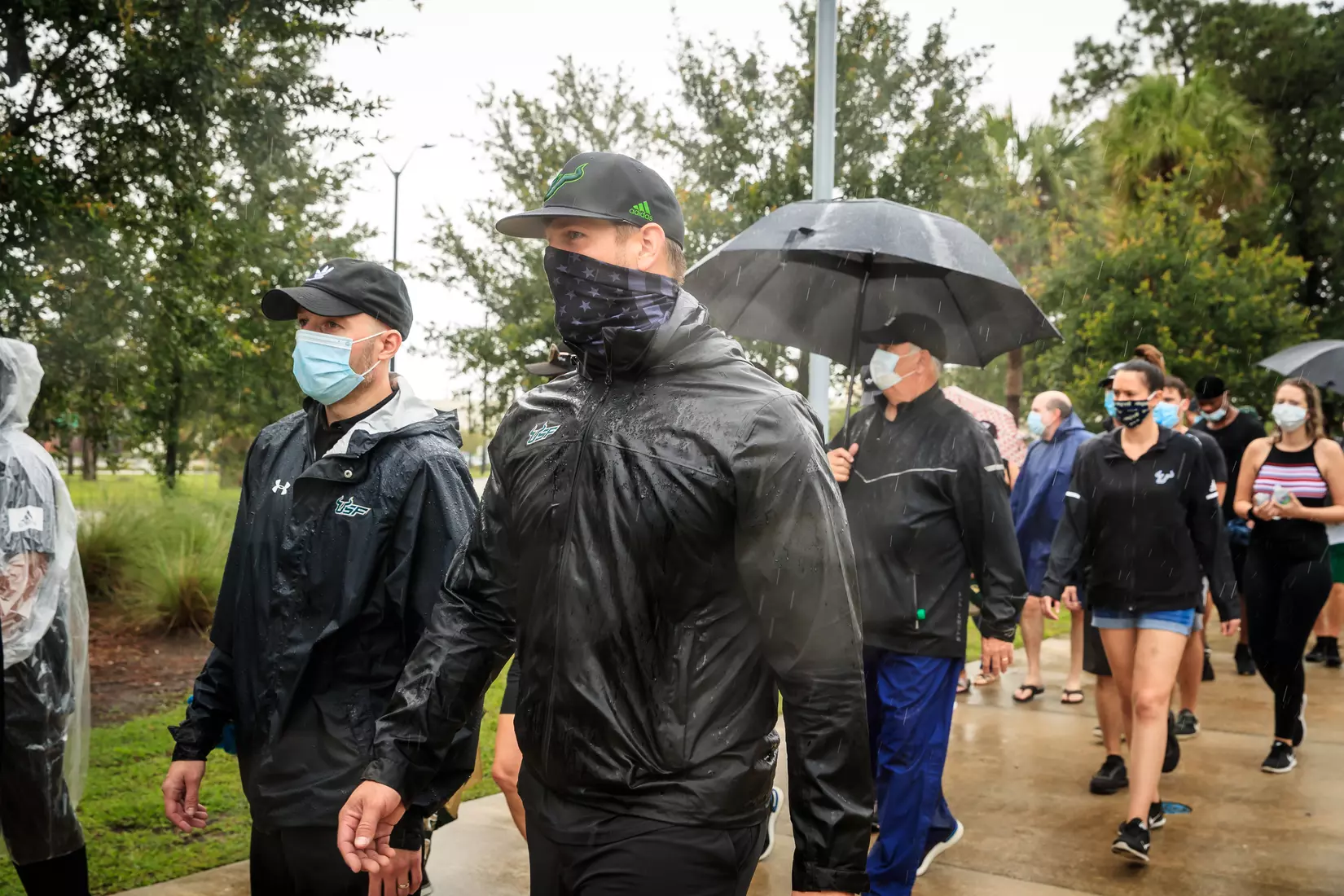 South Florida Bulls KJ Sails organizes and leads a Unity Walk in Tampa, Fl., on Saturday June 6, 2020.
