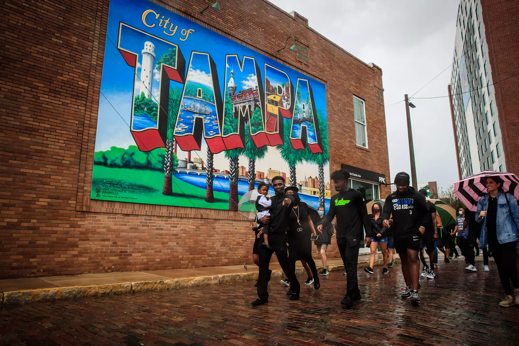 South Florida Bulls KJ Sails organizes and leads a Unity Walk in Tampa, Fl., on Saturday June 6, 2020.