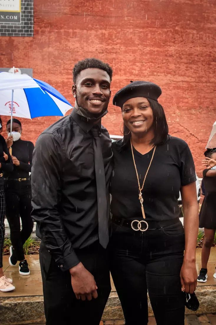South Florida Bulls KJ Sails organizes and leads a Unity Walk in Tampa, Fl., on Saturday June 6, 2020.