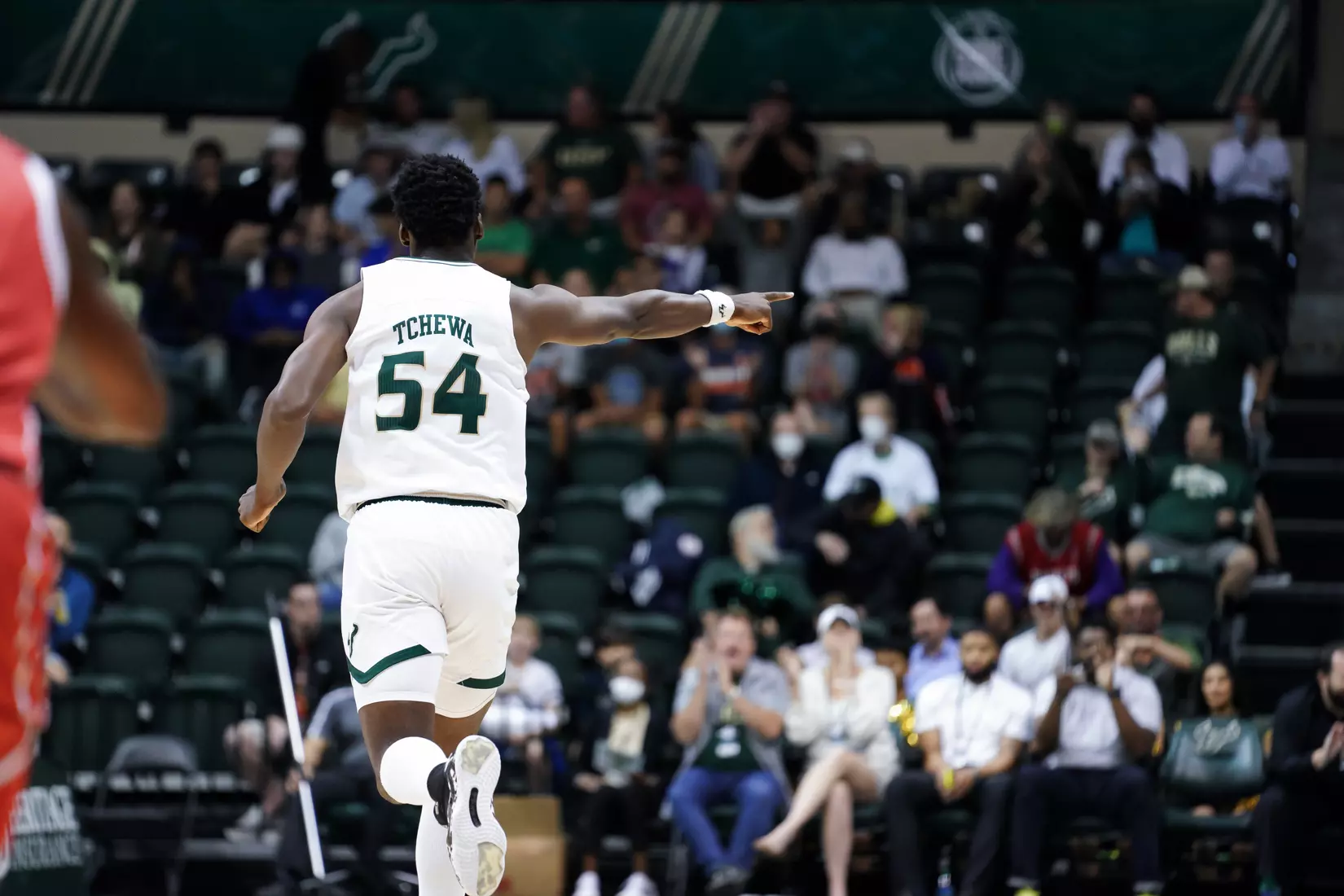 South Florida Bulls during a men's basketball game against the University of Houston Cougars at the Yuengling Center on January 5, 2022. (Stephen Galvin/South Florida Athletics)