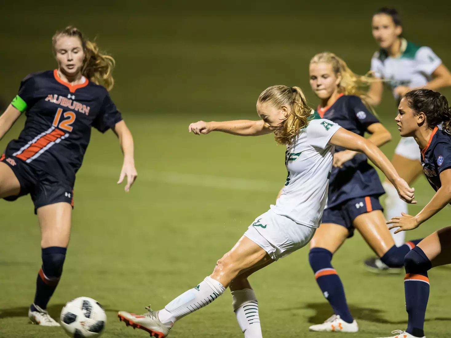 South Florida Bulls during a game against the Auburn Tigers on Thursday August 22, 2019 at Corbett Stadium in Tampa, Florida.