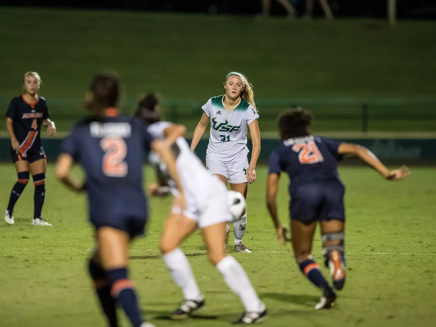 South Florida Bulls during a game against the Auburn Tigers on Thursday August 22, 2019 at Corbett Stadium in Tampa, Florida.