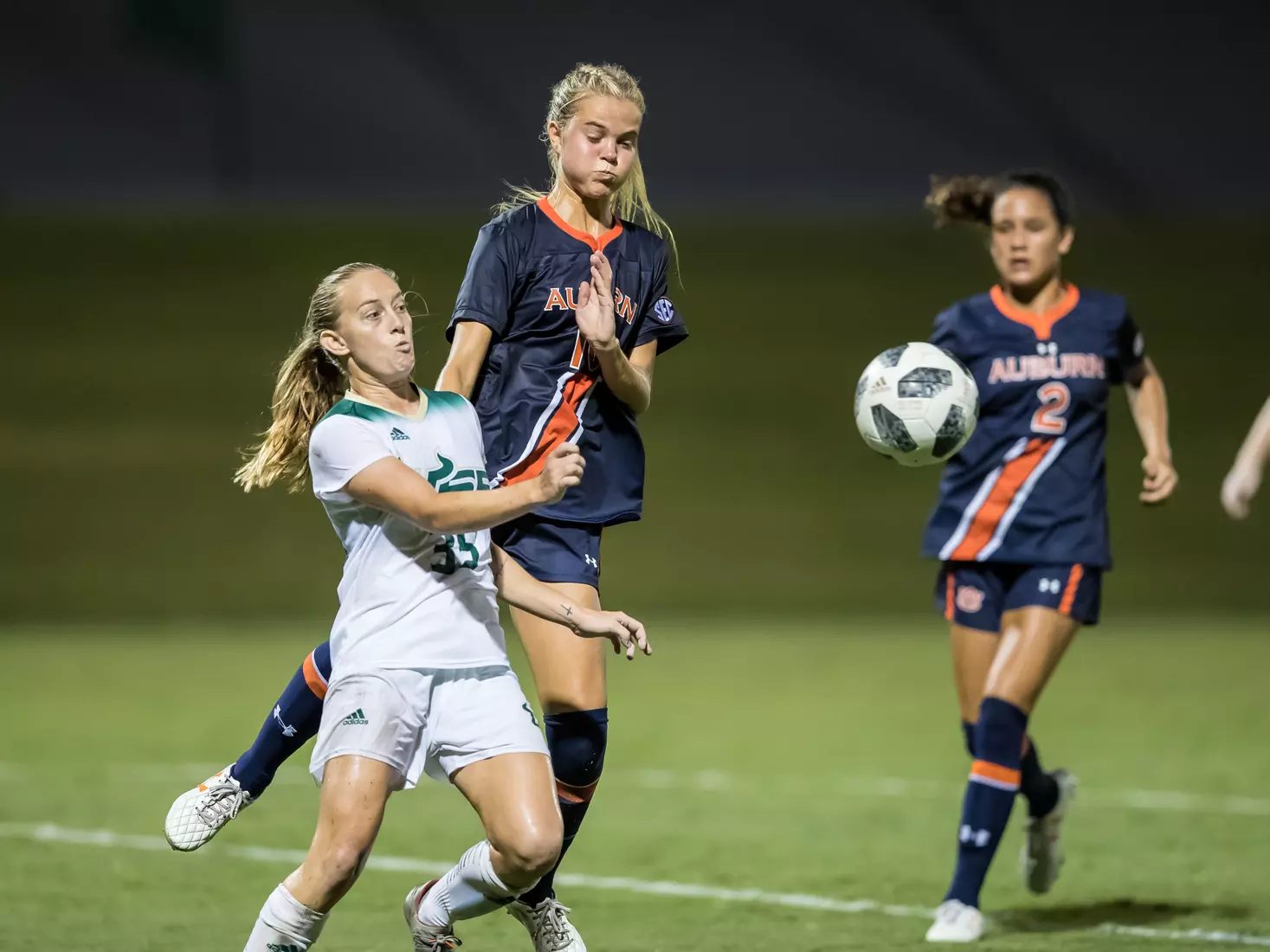 South Florida Bulls during a game against the Auburn Tigers on Thursday August 22, 2019 at Corbett Stadium in Tampa, Florida.