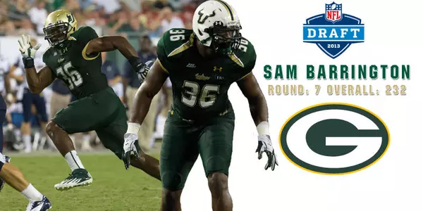 Barrington Drafted in Seventh Round by Green Bay