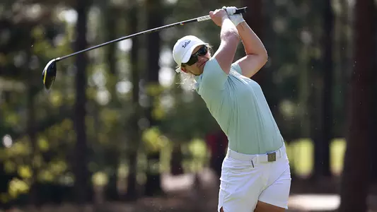 Melanie Green teeing off AAC CHamp 21