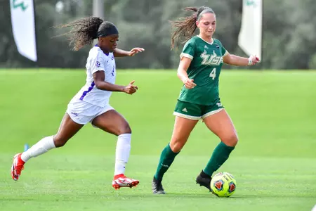 South Florida Bulls during a women's soccer game against the Louisiana State University Tigers at Corbett Stadium in Tampa on August 26, 2021. (Julio Aguilar/South Florida Athletics)