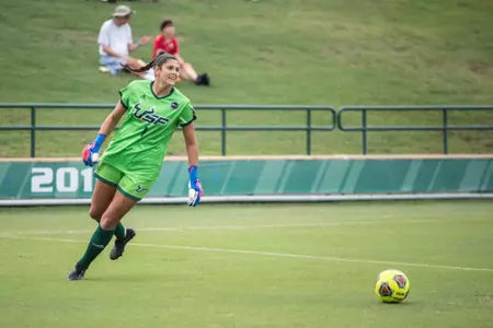South Florida Bulls during a women's soccer match against the Florida Atlantic University Owls on August 28, 2022. (Mary Holt/South Florida Athletics)