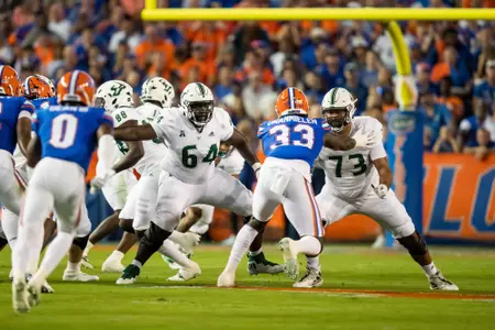 South Florida Bulls during a football game against the University of Florida Gators on September 17, 2022. (Mary Holt/South Florida Athletics)
