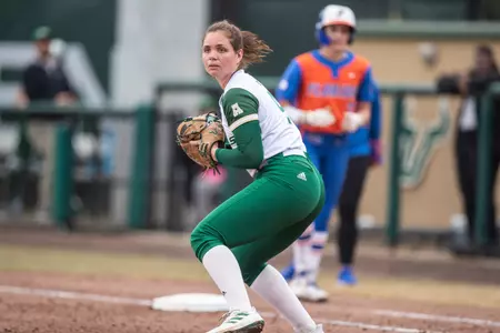 South Florida Bulls during a softball game against the University of Florida Gators at the USF Softball Stadium on February 13, 2022. (Mary Holt/South Florida Athletics)