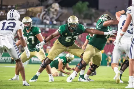 South Florida Bulls during a football game against the Brigham Young University Cougars on September 3, 2022. (Mary Holt/South Florida Athletics)
