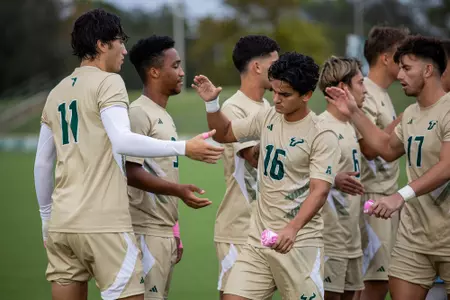 South Florida Bulls during a men's soccer match against the University of North Carolina at Charlotte 49ers on October 8, 2023. (Mary Holt/South Florida Athletics)