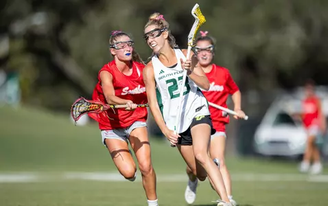 South Florida Bulls during a women’s match against the St. Leo University Lions on October 28, 2023. (RJ Colo/South Florida Athletics)