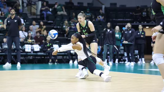 South Florida Bulls during a volleyball game against the University of Alabama at Birmingham on September 30, 2023. (Stephen Galvin/South Florida Athletics)