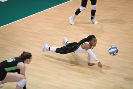 South Florida Bulls during a volleyball match against the East Carolina University Pirates on November 10, 2023. (Chris Henry/South Florida Volleyball)