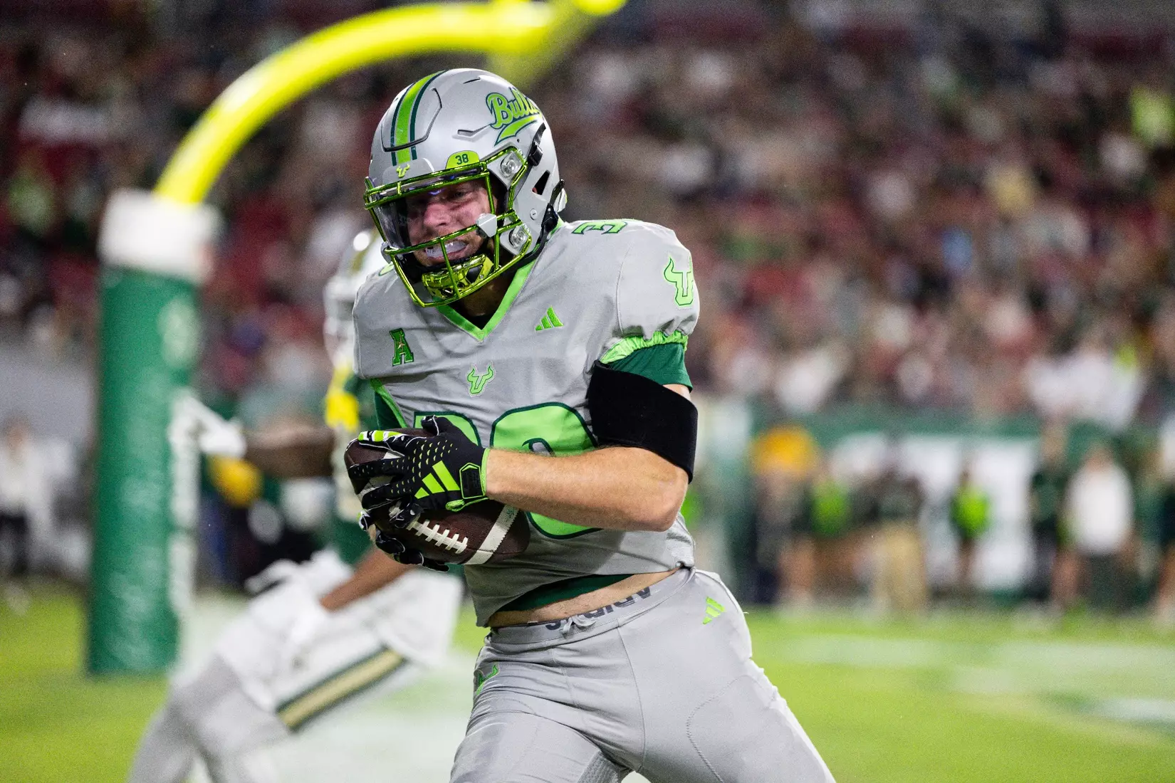 South Florida Bulls during a football game against the University of North Carolina at Charlotte 49ers on November 25, 2023. (Chris Henry/South Florida Football)