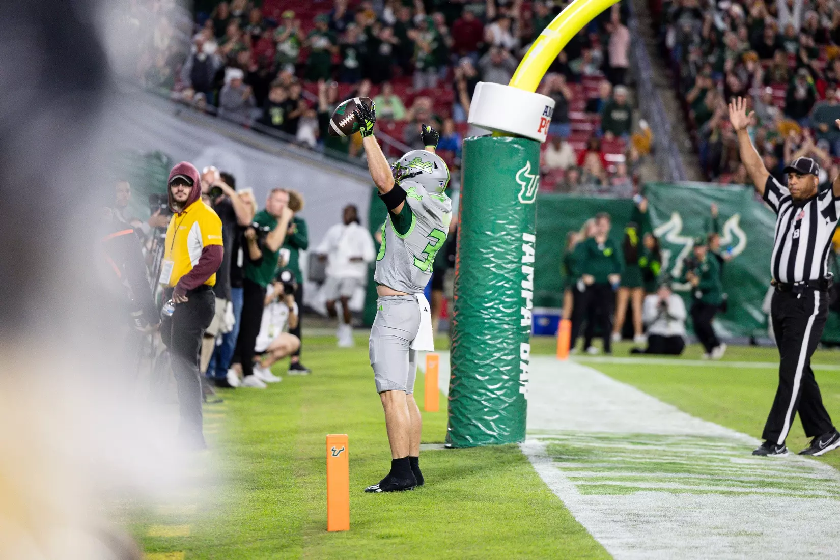 South Florida Bulls during a football game against the University of North Carolina at Charlotte 49ers on November 25, 2023. (Chris Henry/South Florida Football)