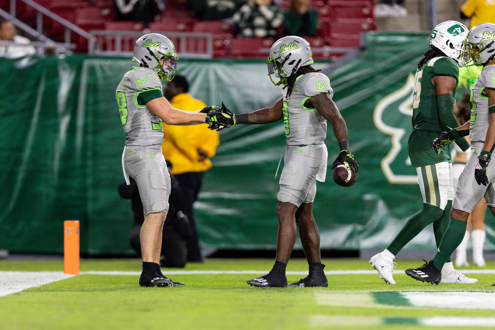 South Florida Bulls during a football game against the University of North Carolina at Charlotte 49ers on November 25, 2023. (Chris Henry/South Florida Football)