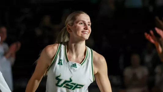 South Florida Bulls during a women's basketball game against the Gardner Webb University Bulldogs on December 10, 2023. (Mary Holt/South Florida Basketball)