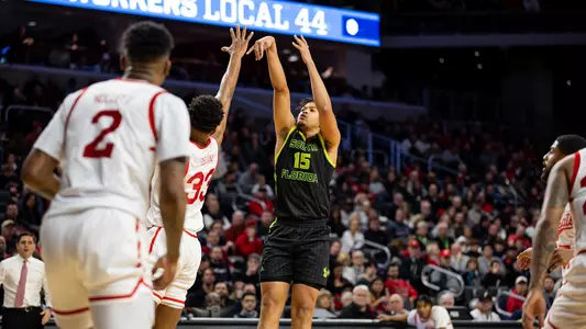 South Florida Bulls during a men's basketball game against the University of Cincinnati Bearcats on February 11, 2023. (Mary Holt/South Florida Athletics)