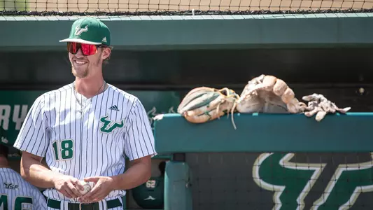 South Florida Bulls during a baseball game against the Memphis University Tigers at the USF Baseball Stadium on April 15, 2022. (Mary Holt/South Florida Athletics)