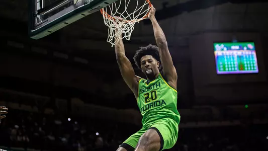 South Florida Bulls during a men's basketball game against the University of Central Florida Knights on January 21, 2023. (Aschley Joseph/South Florida Athletics)