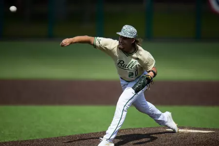 South Florida Bulls during a baseball game against the University of Maryland Terrapins on February 19, 2023. (Mary Holt/South Florida Athletics)