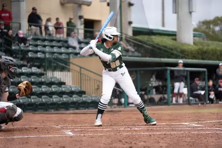 South Florida Bulls during a women's softball game against the St. Joseph's University Hawks on February 12, 2023. (Chris Henry/South Florida Athletics)