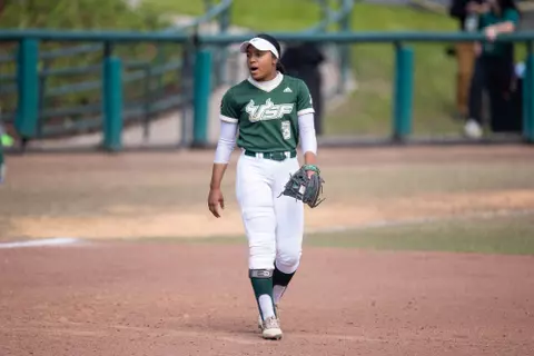 South Florida Bulls during a women's softball game against the University of Texas Longhorns on March 19, 2023. (Mary Holt/South Florida Athletics)