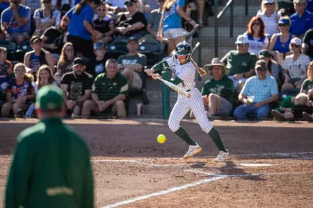 South Florida Bulls during a softball game against the University of Florida Gators on February 11, 2024. (Stephen Galvin/South Florida Softball)