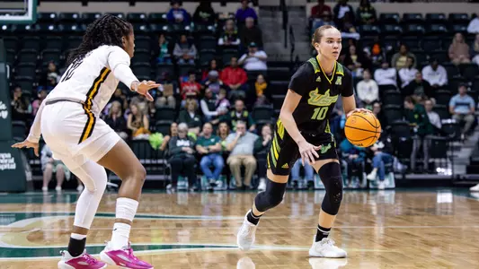 South Florida Bulls during a men's basketball game against the Wichita State University Shockers on February 13, 2024. (Stephen Galvin/South Florida Basketball)