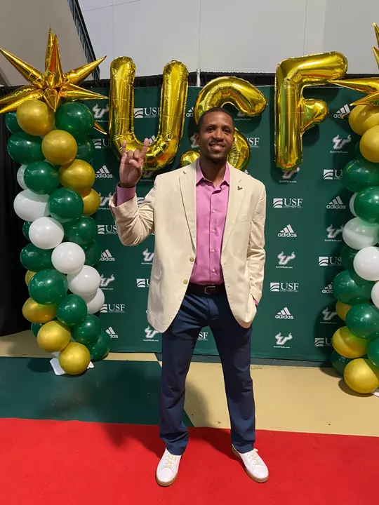 Lee Butler poses at the Stampede for Champions.