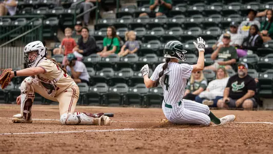 South Florida Bulls during a softball game against the Boston College Eagles on February 16, 2024. (Stephen Galvin/South Florida Softball)