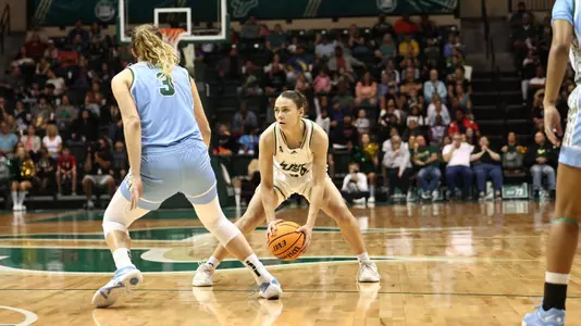 South Florida Bulls during a women's basketball game against the Tulane University Green Wave on March 2, 2024. (Stephen Galvin/South Florida Basketball)