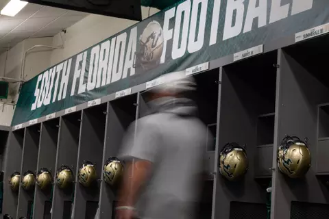South Florida Bulls during a football game against the Rice University Owls on September 23, 2023. (Mary Holt/South Florida Athletics)