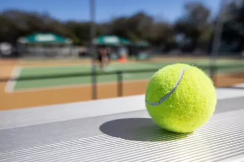 South Florida Bulls during a women's tennis match against the Stetson University Hatters on February 7, 2024. (Mary Holt/South Florida Basketball)