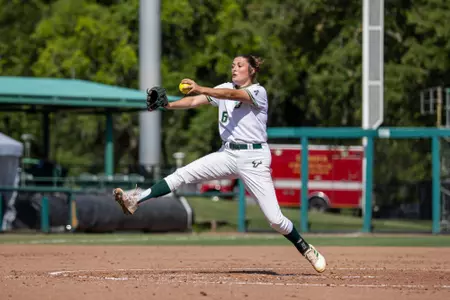 South Florida Bulls during a softball game against the Florida Atlantic University Owls on April 26, 2024. (Stephen Galvin/South Florida Softball)