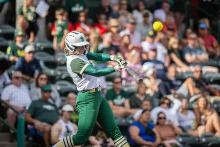 South Florida Bulls during a softball game against the Florida Atlantic University Owls on April 27, 2024. (Stephen Galvin/South Florida Softball)