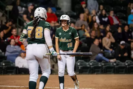 South Florida Bulls during a softball game against the Illinois State University Redbirds on February 8, 2024. (Mary Holt/South Florida Softball)