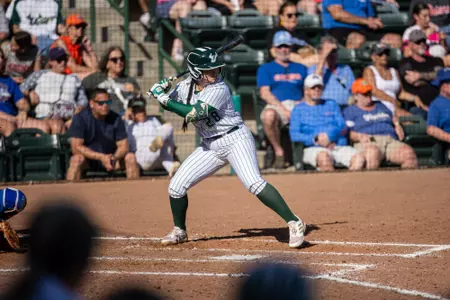 South Florida Bulls during a softball game against the University of Florida Gators on February 11, 2024. (Chris Henry/South Florida Softball)