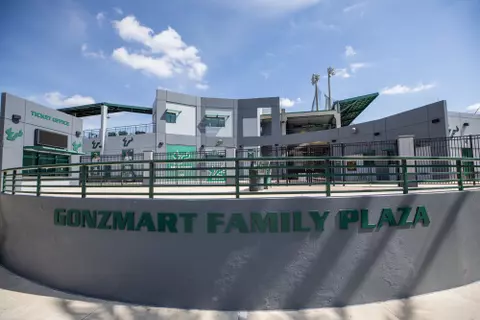 Gonzmart Plaza at the entrance of the USF Softball and Baseball Facilities on February 28, 2024. (Mary Holt/South Florida Athletics)