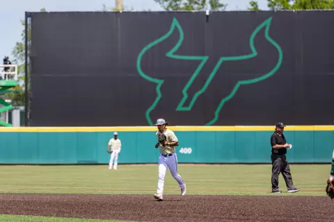 South Florida Bulls during a baseball game against the Wichita State University Shockers on April 7, 2024. (Stephen Galvin/South Florida Baseball)