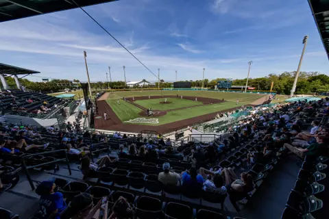 South Florida Bulls during a baseball game against the Wichita State University Shockers on April 7, 2024. (Stephen Galvin/South Florida Baseball)