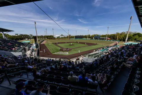 South Florida Bulls during a baseball game against the Wichita State University Shockers on April 7, 2024. (Stephen Galvin/South Florida Baseball)