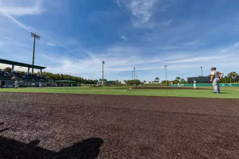 South Florida Bulls during a baseball game against the Wichita State University Shockers on April 7, 2024. (Stephen Galvin/South Florida Baseball)