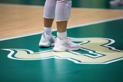South Florida Bulls during a volleyball match against the East Carolina University Pirates on November 9, 2023. (Emmy McCarthy/South Florida Volleyball)